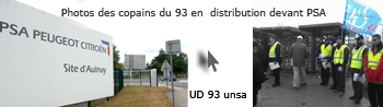 Distribution de tract devant Psa aulnay sou bois ud93 ud93 usine_psa