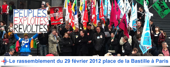 Le rassemblement du 29 février 2012 place de la Bastille à Paris unsa unsa manif_29fev2012