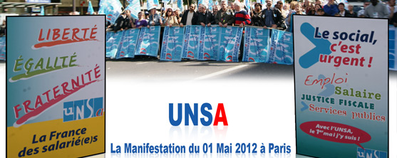 unsa manif 01 mai 2012 à Paris